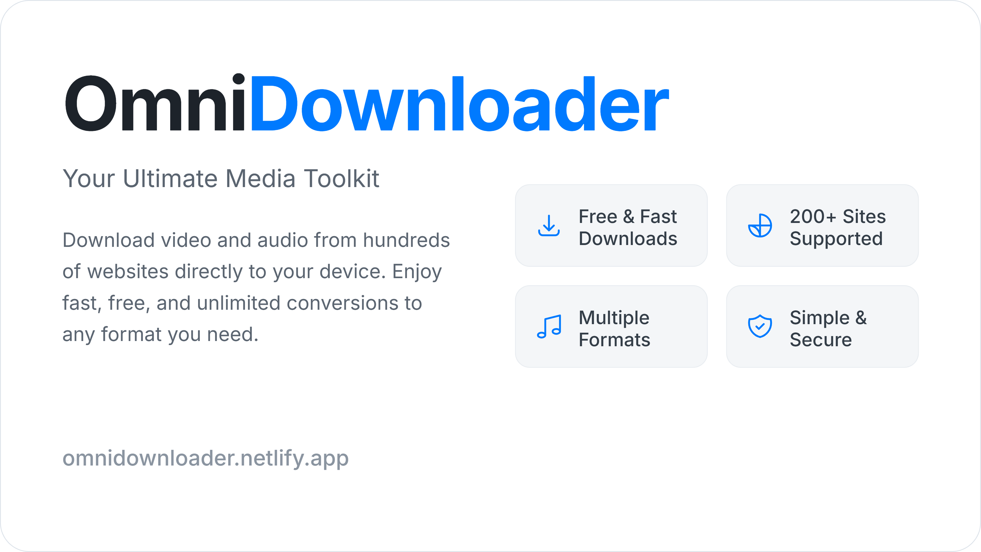 A clean screenshot of the Omni Downloader web application UI.